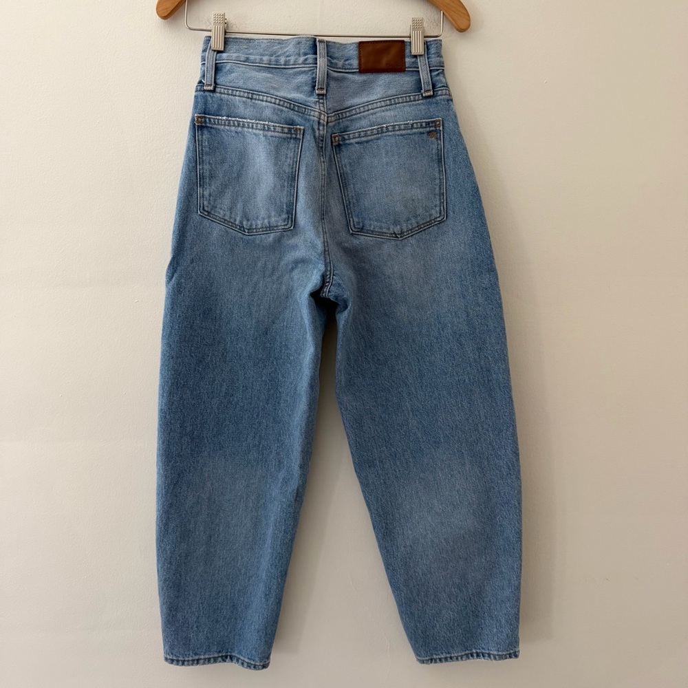 Madewell Balloon Jeans Barrel Leg Blue Denim High Waist Size 25 - Picture 4 of 10